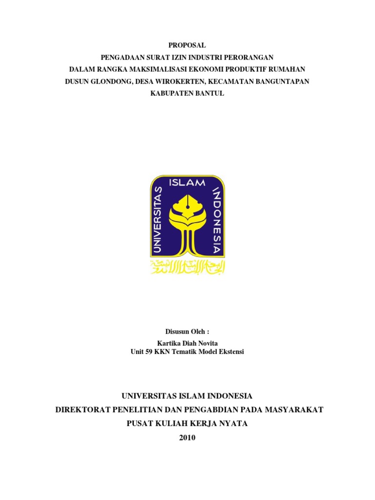 Contoh Proposal an Dana Untuk KKN