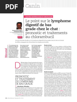 Lymphome Chat Pdf Vitamine B12 Specialites Medicales