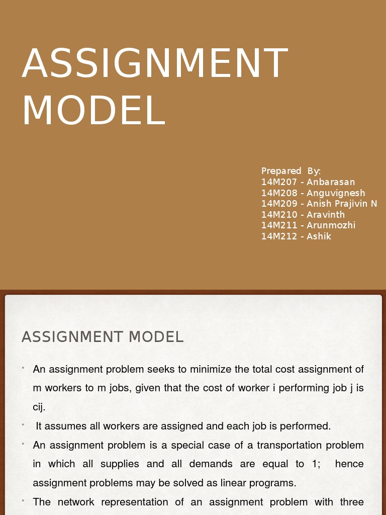 assignment model concept