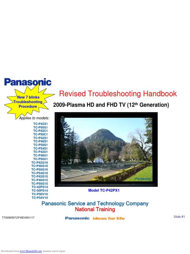 Troubleshooting Panasonic Plasma TV Tcp42x1 PDF Troubleshooting