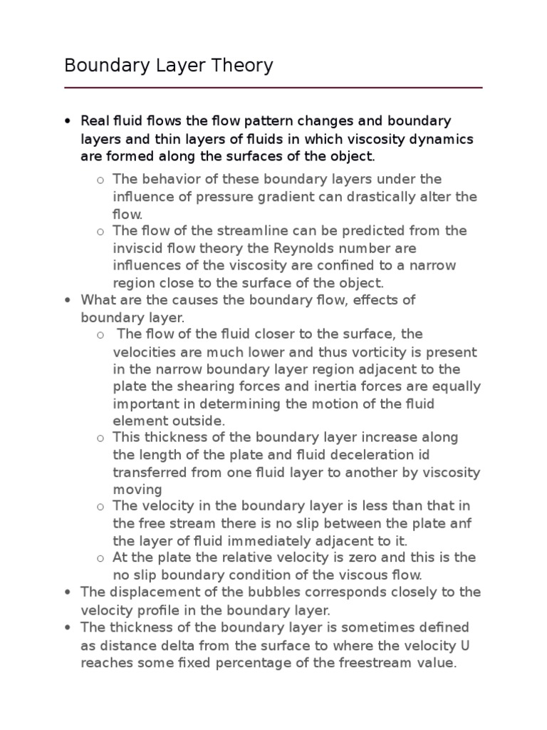 Boundary Layer Theory | PDF | Boundary Layer | Fluid Dynamics
