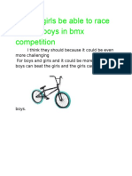 Should Girls Be Able To Race Against Boys in BMX Competition