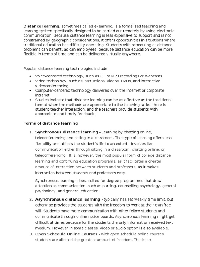 Understanding Distance Learning Methods | PDF | Distance Education ...