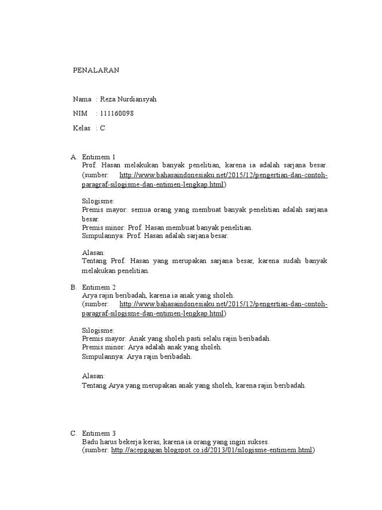 Entimem, Premis Mayor, Dan Premis Minor | PDF