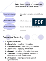 The Result Has Been Development of Taxonomies, or Classification Systems in There Areas: Bloom, 1956