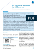 Traumatic Tentorial Hematoma in Two Wheeler Riders: Correlation With Helmet Use