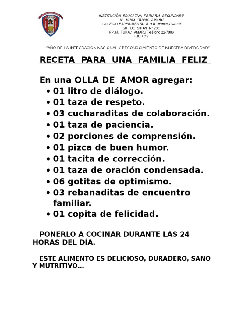 Receta para Una Fam. Feliz | PDF | Estilo de vida