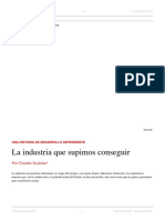 Claudio Mardones. La Industria Que Supimos Conseguir. El Dipló. Edición Nro 208. Octubre de 2016