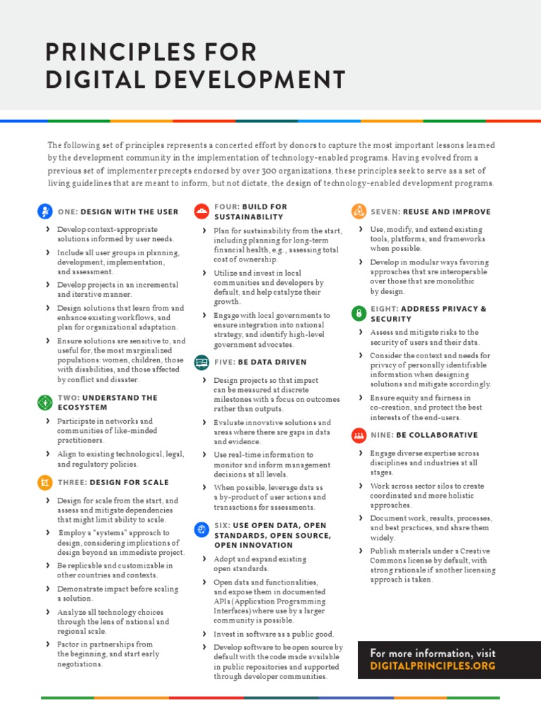 Principles For Digital Development | PDF | Application Programming ...