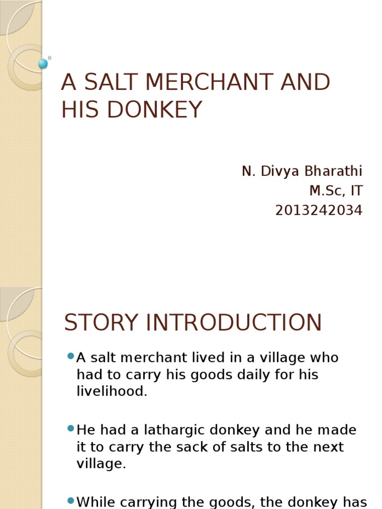 A Salt Merchant and His Donkey | PDF