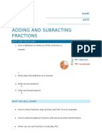 Adding and Subracting Fractions: Name: Date