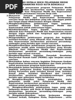 Uraian Tugas Bidang Pelayanan Medik