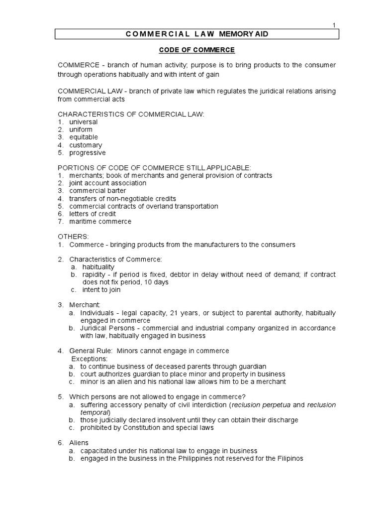 Commercial Law and Retail Trade Guide | PDF | Insurance | Reinsurance