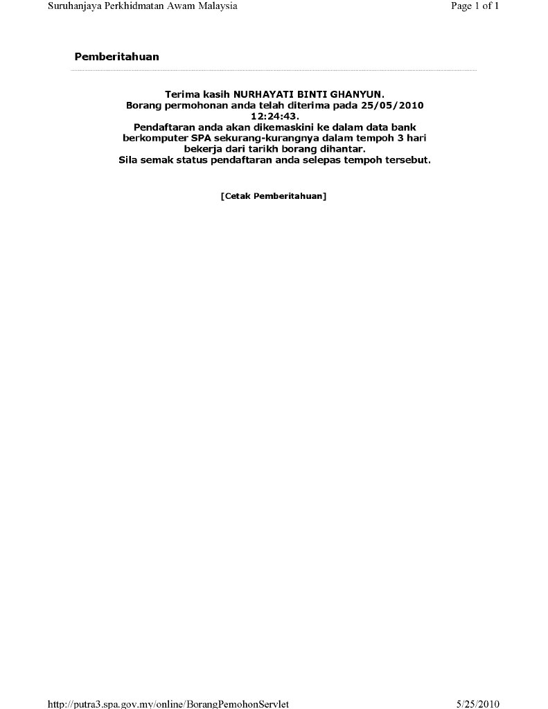 Putra3 Spa Gov My Online Borangpemohonservlet0001 Pdf