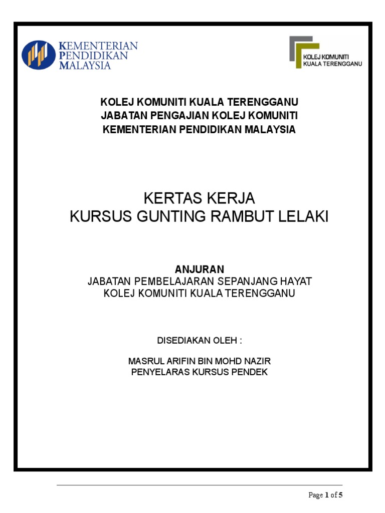 Kertas Kerja Kursusguntingrambut