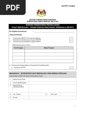 Jpk Ppt 11 9 2014 Borang Pemohonan Pb Pdf