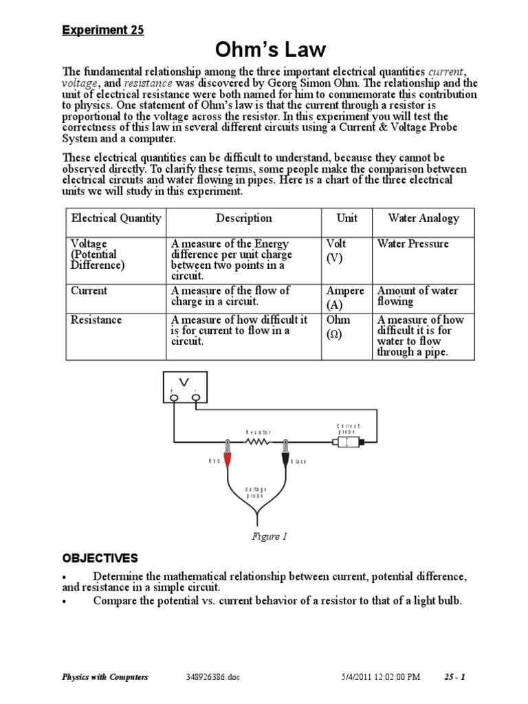 25 Ohms Law v10 f14 PDF Electrical Resistance And Conductance Volt