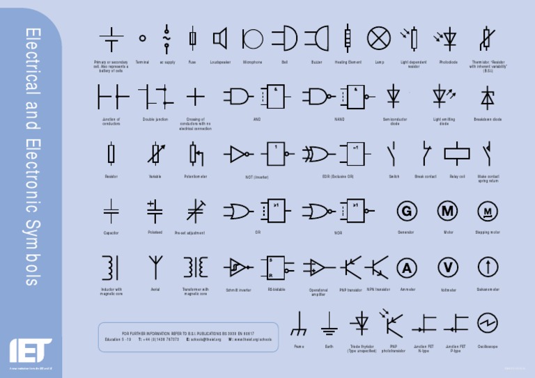 IET Poster Symbols | PDF | P–N Junction | Bipolar Junction Transistor
