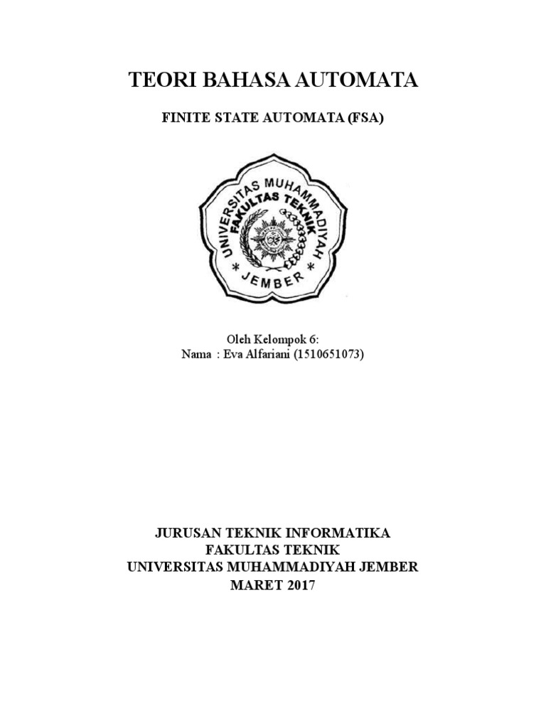 Contoh Finite State Automata (FSA) | PDF | Seni & Disiplin Bahasa