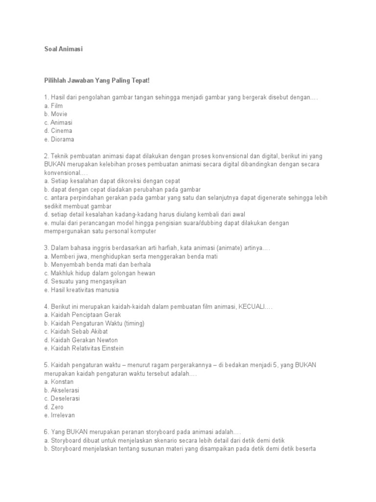 Soal Animasi | PDF