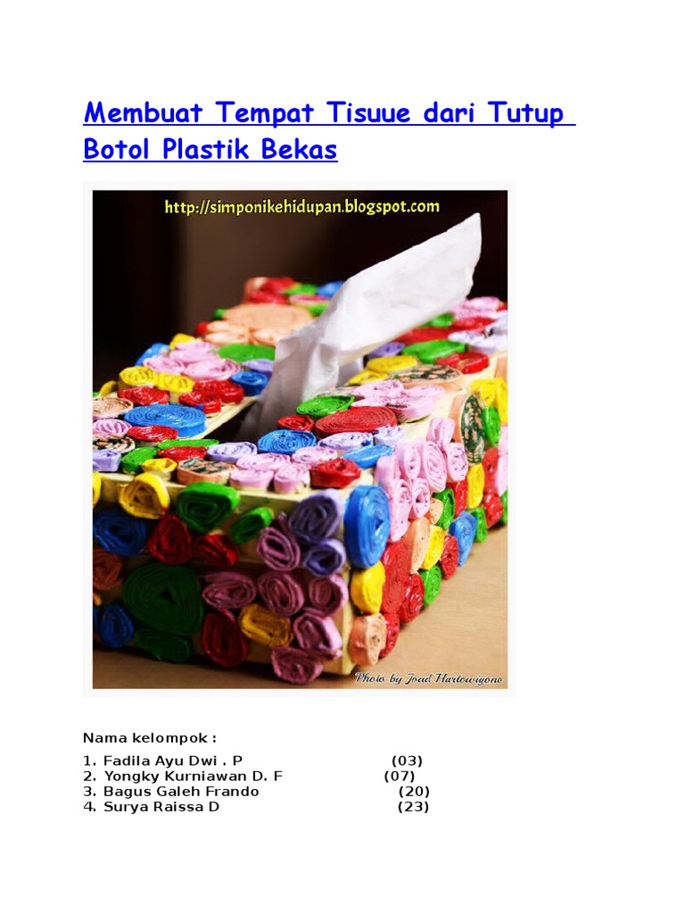 Kreasi Tempat Tisu dari Botol Bekas | PDF