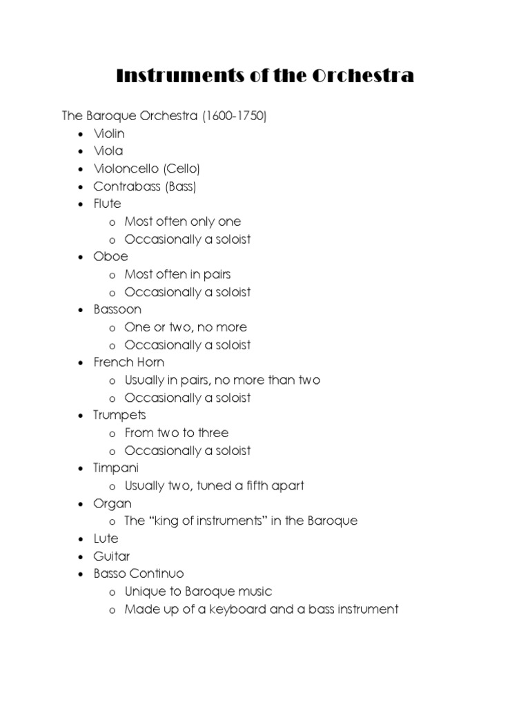 Instruments of The Orchestra | PDF | Orchestras | Musical Instruments