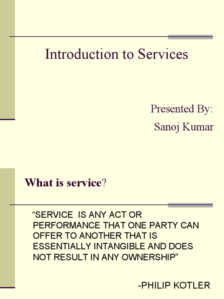 1 - Introduction To Services | PDF | Employment | Inventory