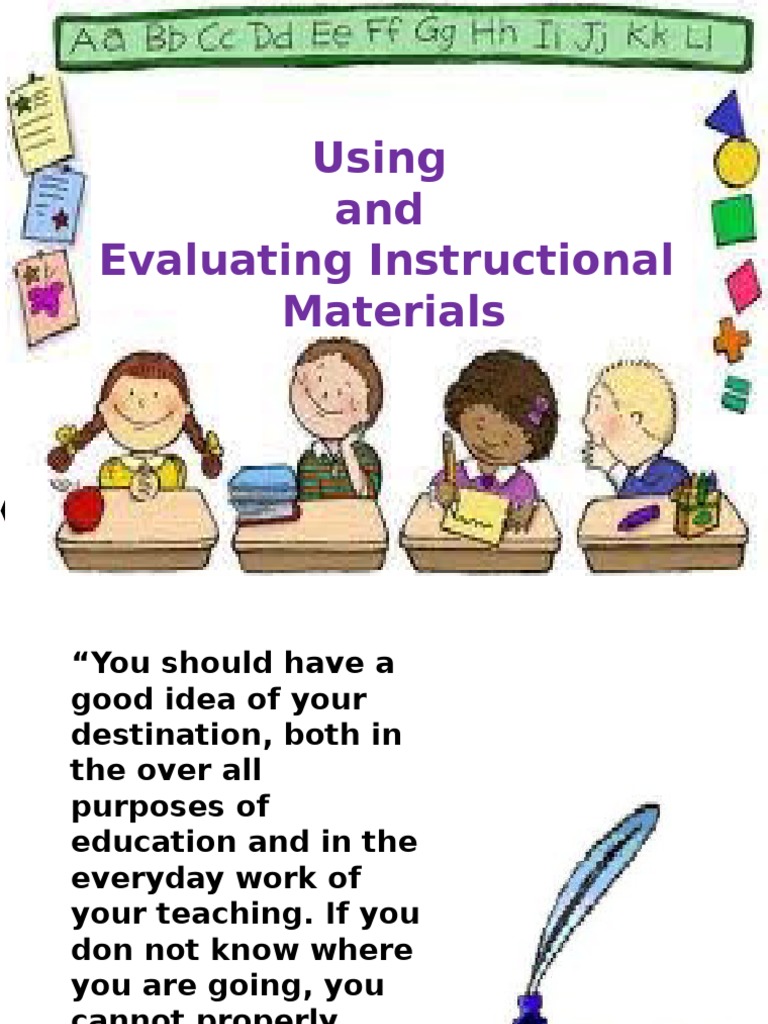 Using and Evaluating Instructional Materials PDF