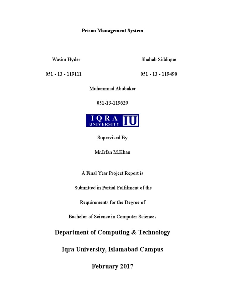 Computerized Prison Management System | PDF | Internet | Information ...