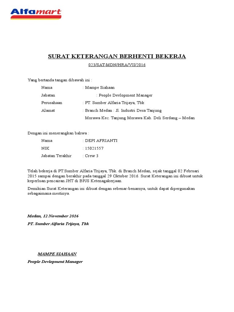 Contoh Surat Keterangan Berhenti Bekerja Guru Penggerak - IMAGESEE