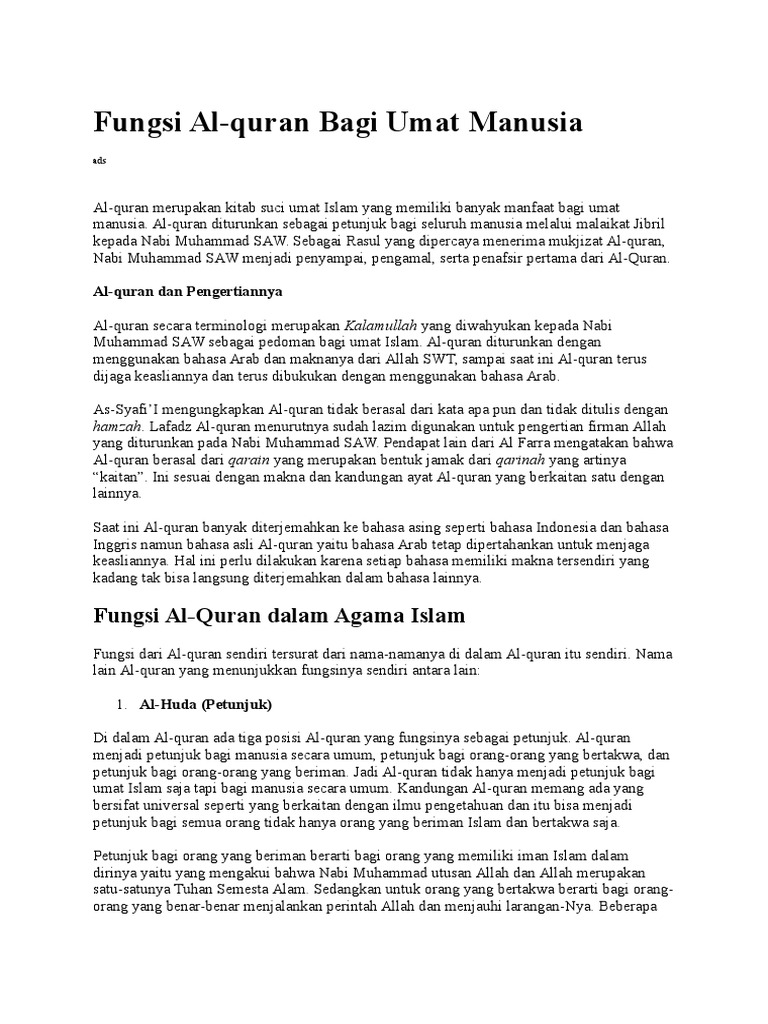 Fungsi Alquran Pdf