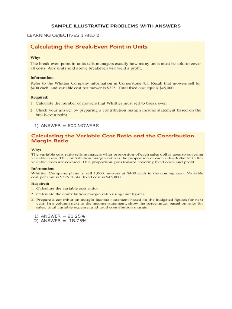Sample Illustrative Problems With Answers - FOR CLASS | PDF | Finance ...