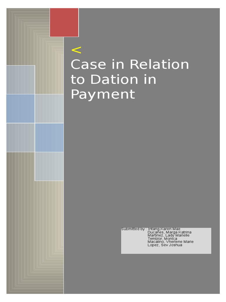 Dation in | Law | Payment Mortgage Securitization