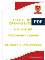 Sixth Form Open Evening Booklet 2016