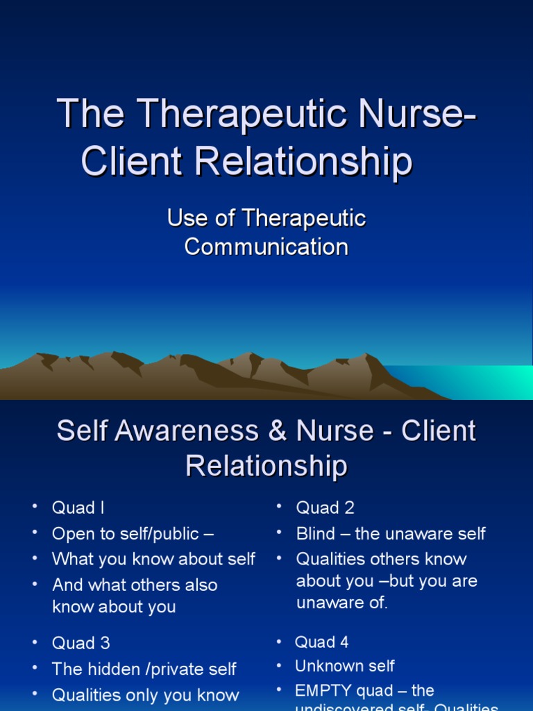 2 The Therapeutic NurseClient Relationship.ppt Nonverbal
