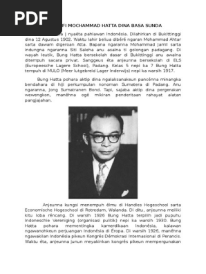 Biografi Moh Hatta Bahasa Sunda Penggambar