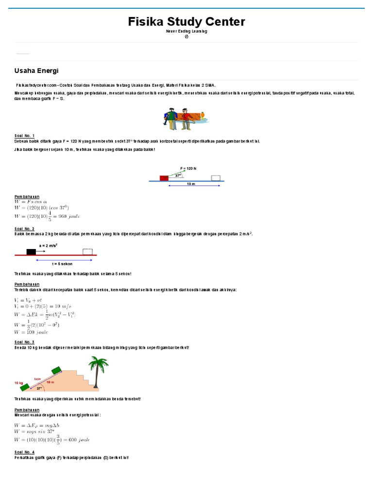 Contoh Soal Dan Pembahasan Fisika Usaha Dan Energi