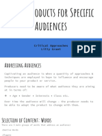 Media Products For Specific Audiences