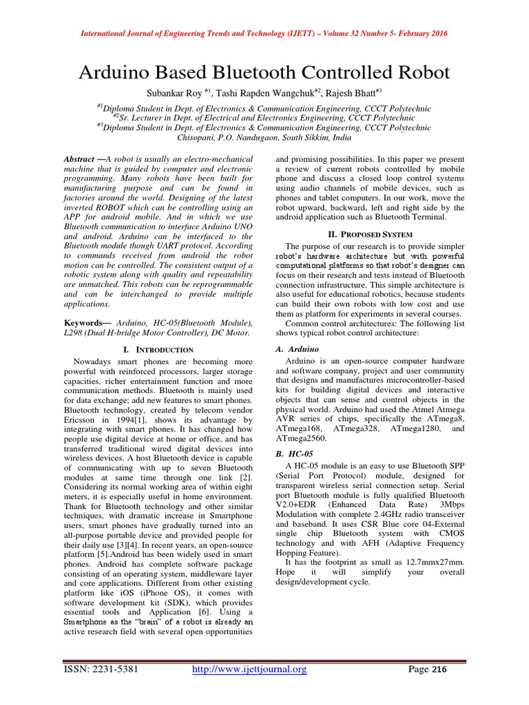 Arduino Based Bluetooth Controlled Robot | PDF | Arduino | Bluetooth