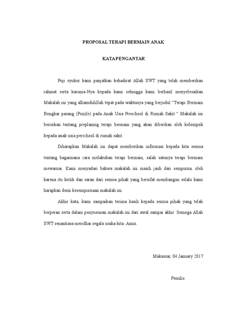 Proposal Terapi Bermain Anak