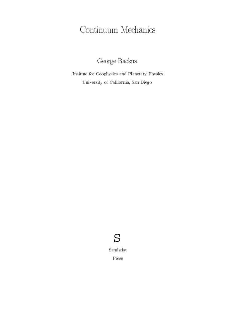 Continuum Mechanics Overview | PDF | Basis (Linear Algebra) | Continuum ...