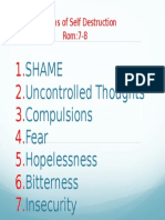 Shame Uncontrolled Thoughts Compulsions Fear Hopelessness Bitterness Insecurity