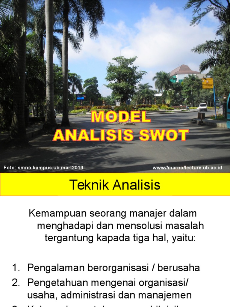 Metode Swot Dalam Kajian Lingkungan | PDF