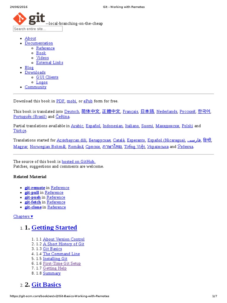 Git Remote Management Guide | PDF | Server (Computing) | Computer ...