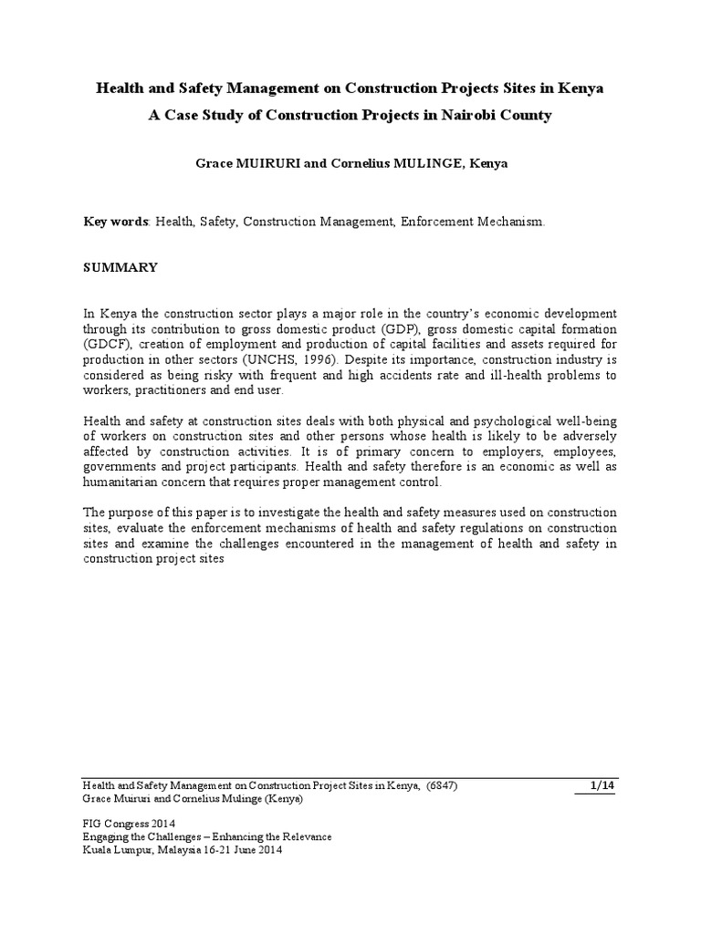 HSE On Construction Site Project | PDF