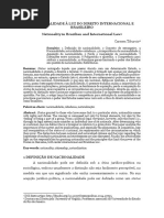 A Nacionalidade à Luz Do Direito Internacional e Brasileiro