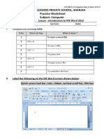 Leaders Private School, Sharjah Practice Worksheet Subject: Computer