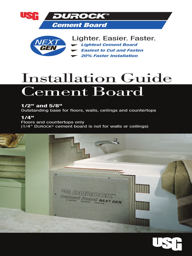 Durock Cement Board Installation Guide en CB237