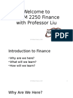 Welcome To HADM 2250 Finance With Professor Liu