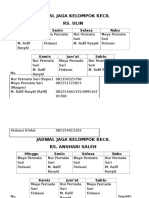 Jadwal Jaga Kelompok Kecil